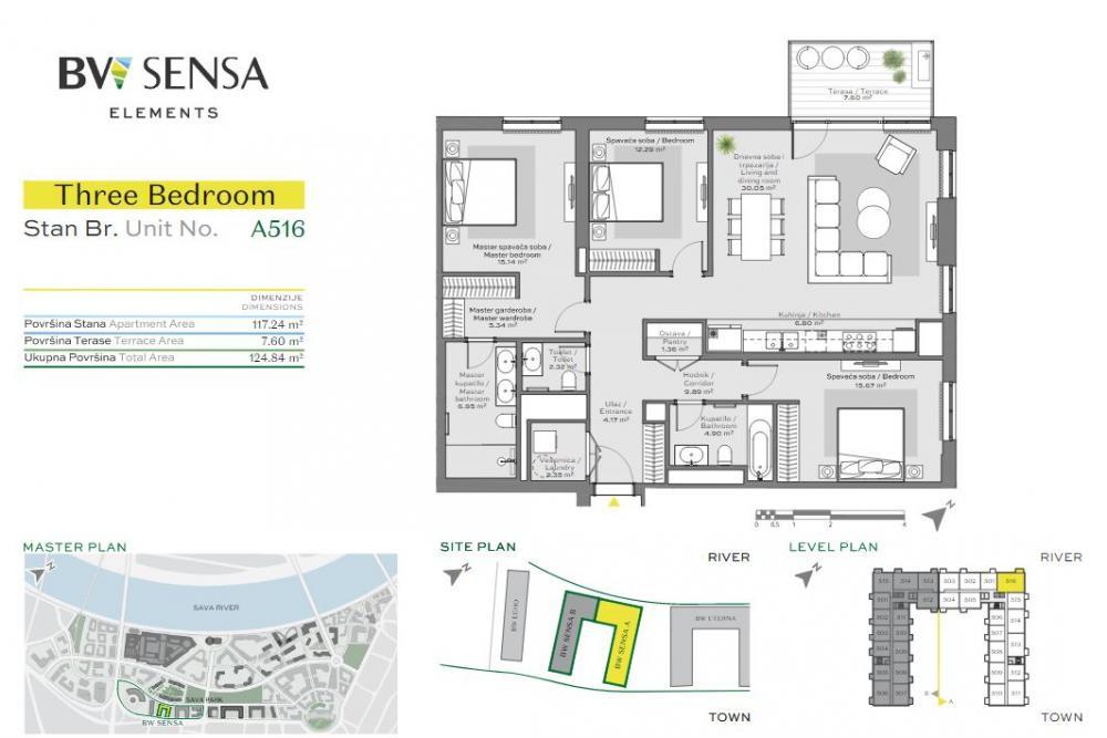 Stan na prodaju u Beogradu, Beograd na vodi, cetvorosoban, 125m2