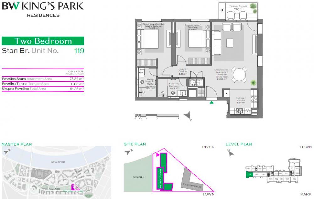 Stan na prodaju u Beogradu, Beograd na vodi, trosoban, 81m2