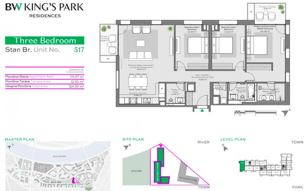 Stan na prodaju u Beogradu, Beograd na vodi, cetvorosoban, 124m2