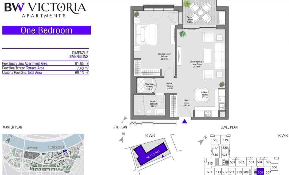 Stan na prodaju u Beogradu, Beograd na vodi, dvosoban, 69m2