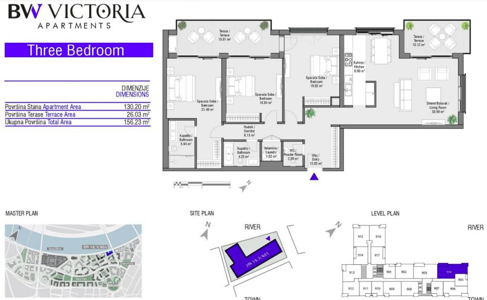 Stan na prodaju u Beogradu, Beograd na vodi, cetvorosoban, 158m2