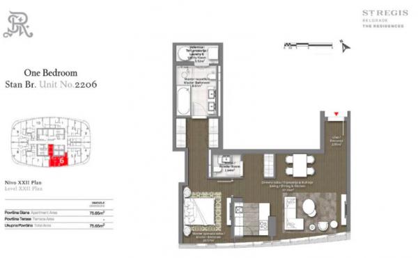 Stan na prodaju u Beogradu, Beograd na vodi, dvosoban, 76m2