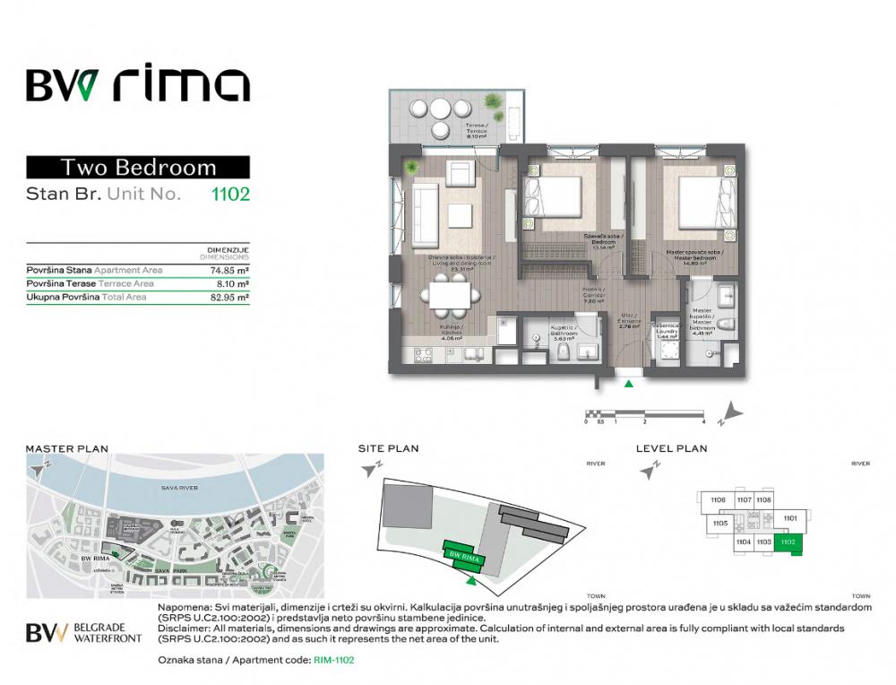 Stan na prodaju u Beogradu, Beograd na vodi, dvoiposoban, 83m2