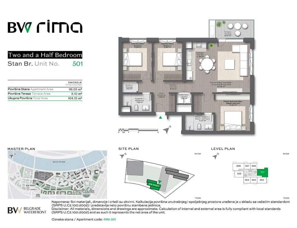 Stan na prodaju u Beogradu, Beograd na vodi, troiposoban, 104m2