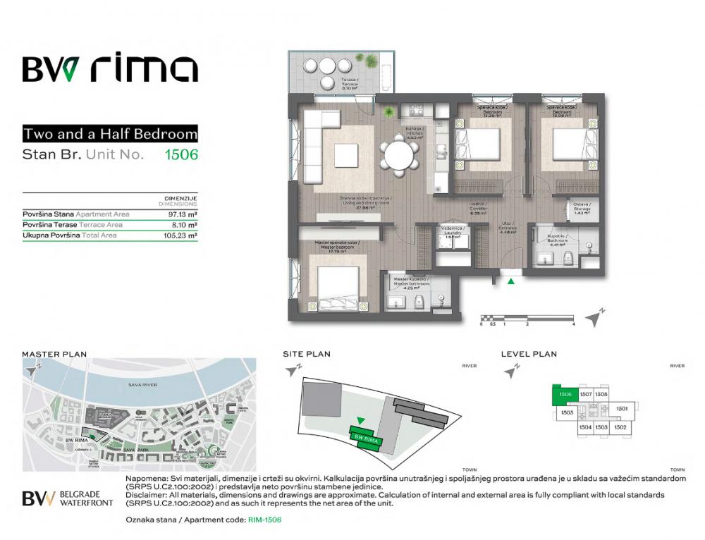 Stan na prodaju u Beogradu, Beograd na vodi, troiposoban, 105m2