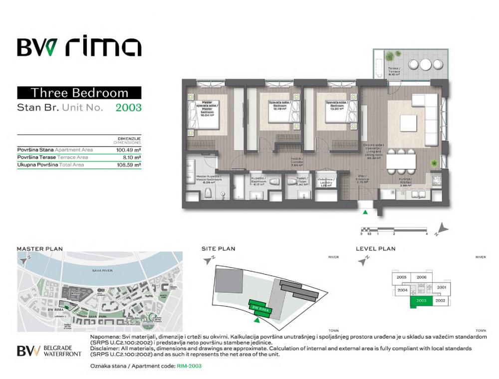 Stan na prodaju u Beogradu, Beograd na vodi, troiposoban, 109m2