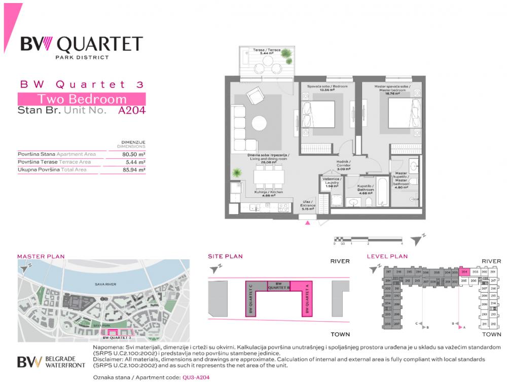 Stan na prodaju u Beogradu, Beograd na vodi, dvoiposoban, 86m2