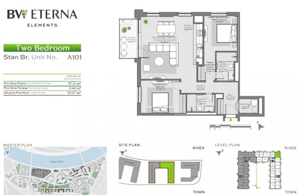 Stan na prodaju u Beogradu, Beograd na vodi, trosoban, 94m2