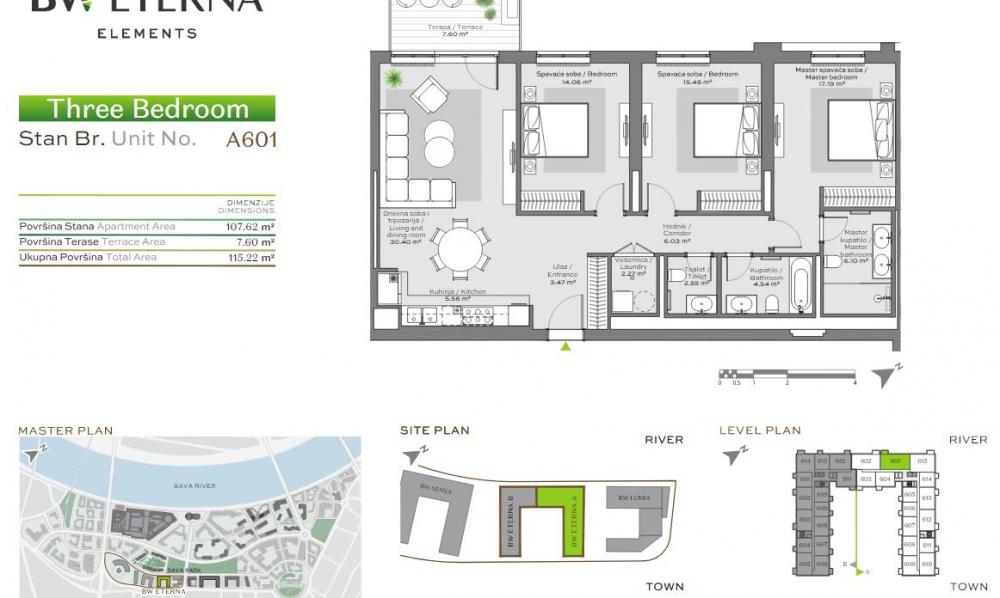 Stan na prodaju u Beogradu, Beograd na vodi, cetvorosoban, 115m2