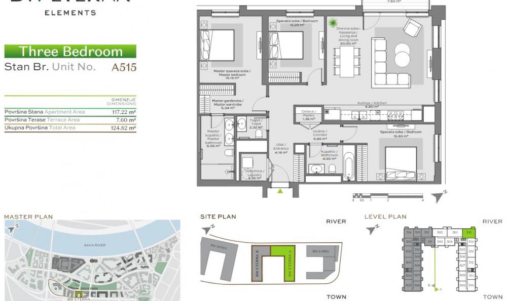 Stan na prodaju u Beogradu, Beograd na vodi, cetvorosoban, 125m2