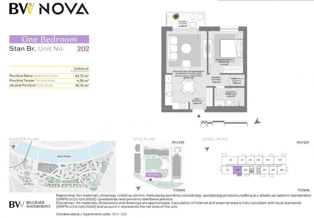 Stan na prodaju u Beogradu, Beograd na vodi, dvoiposoban, 48m2