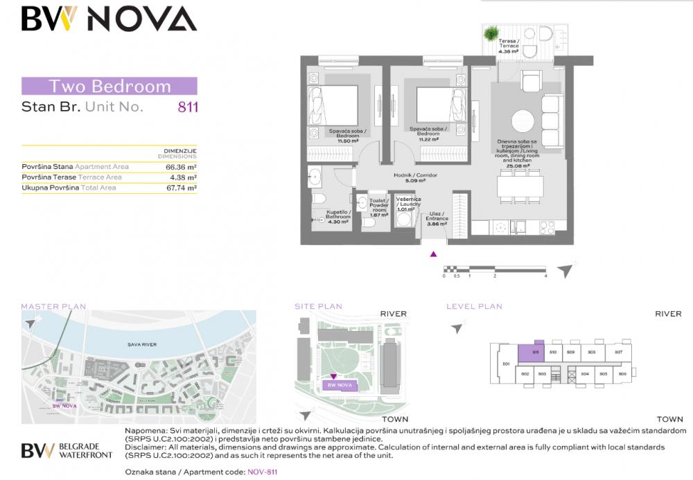 Stan na prodaju u Beogradu, Beograd na vodi, dvoiposoban, 68m2