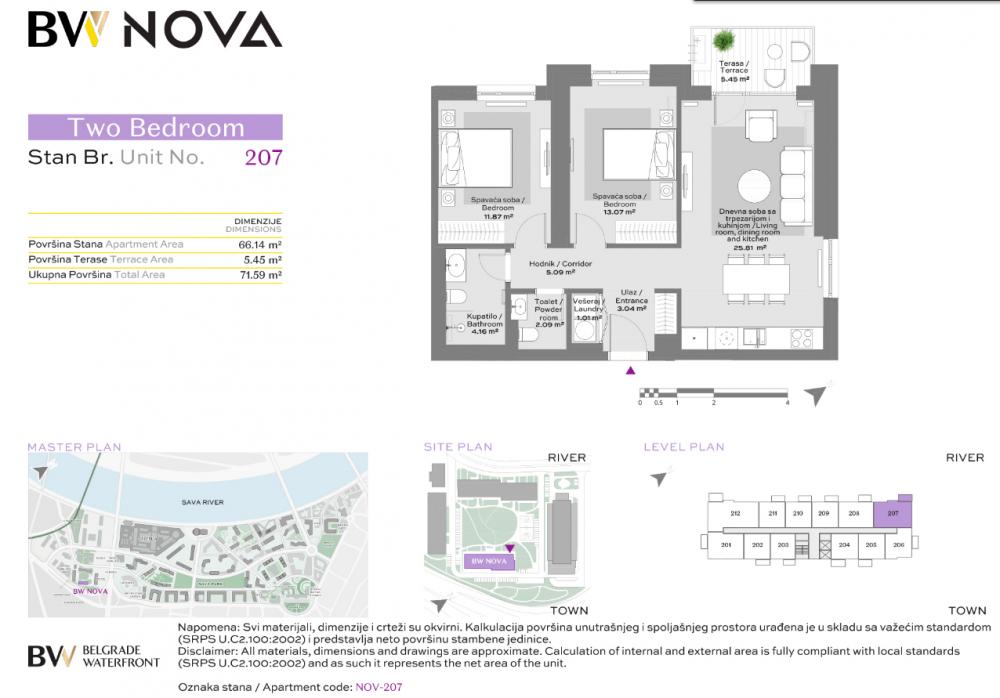 Stan na prodaju u Beogradu, Beograd na vodi, dvoiposoban, 72m2