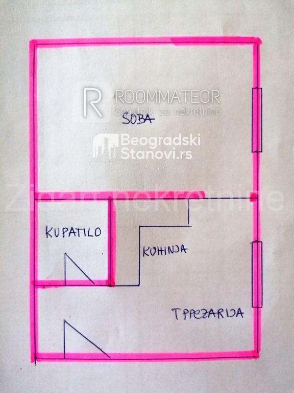 Stan na prodaju u Beogradu, Gornji Dorćol, jednosoban, 35m2, cena 136000 evra