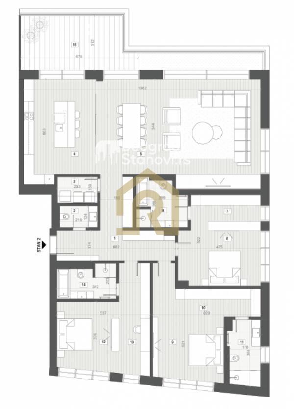 Stan na prodaju u Beogradu, Dedinje, cetvorosoban, 220m2, cena 1324500 evra
