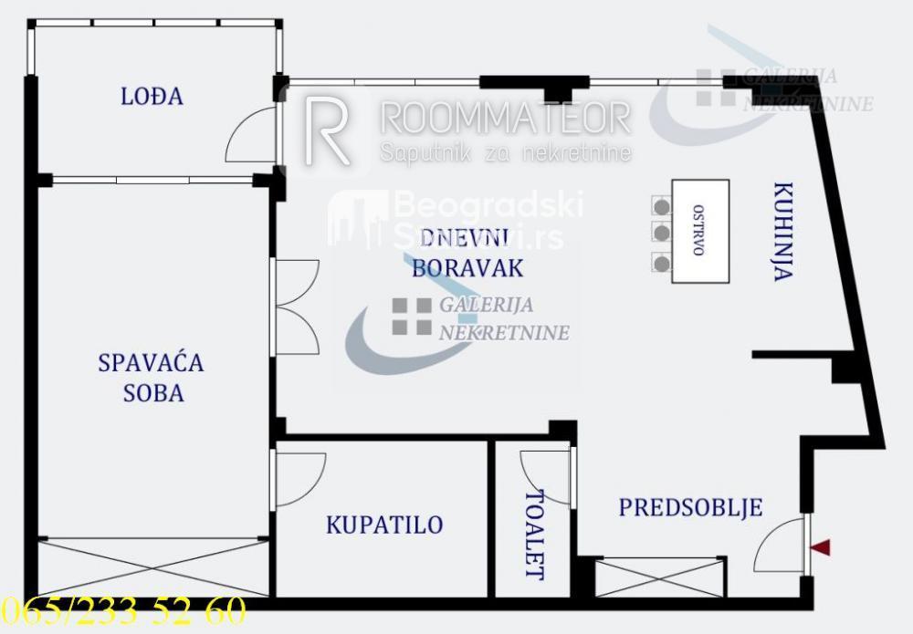 Stan na prodaju u Beogradu, Savski venac, dvosoban, 66m2, cena 235000 evra