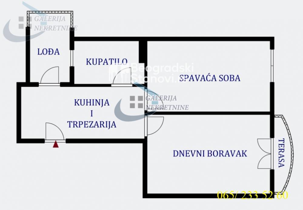 Stan na prodaju u Beogradu, Savski venac, dvosoban, 61m2, cena 164500 evra