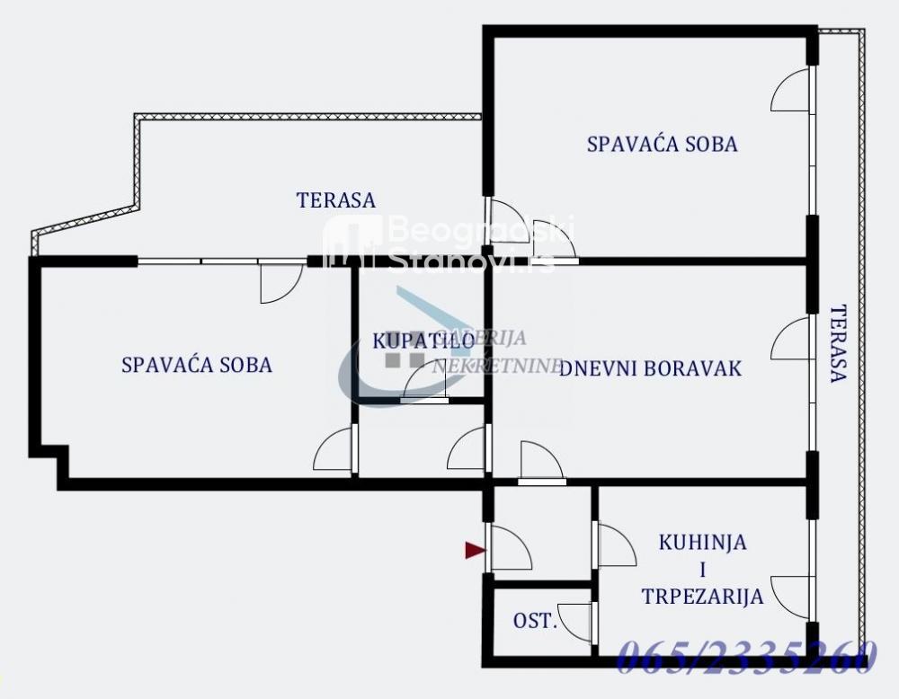 Stan na prodaju u Beogradu, Vračar (Centar), trosoban, 71m2, cena 174000 evra