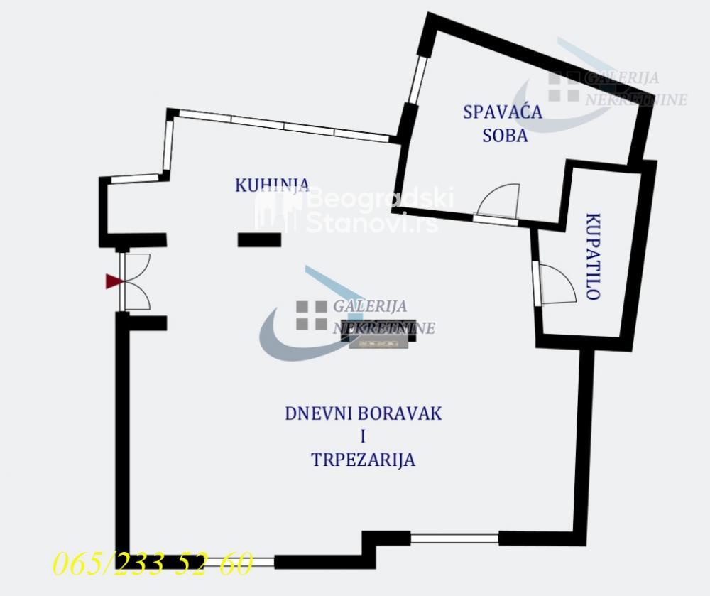 Stan na prodaju u Beogradu, Vračar, dvosoban, 72m2, cena 360000 evra