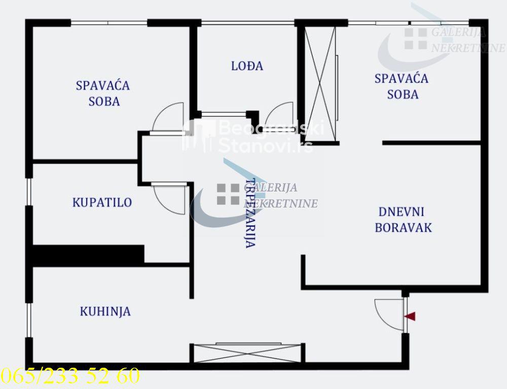 Stan na prodaju u Beogradu, Zvezdara, dvoiposoban, 54m2, cena 120000 evra