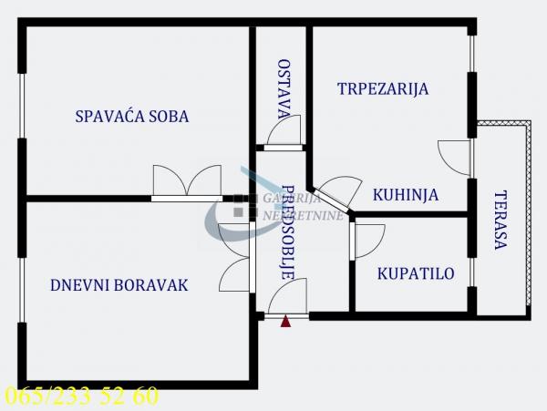 Stan na prodaju u Beogradu, Vračar (Hram), dvosoban, 57m2, cena 235000 evra