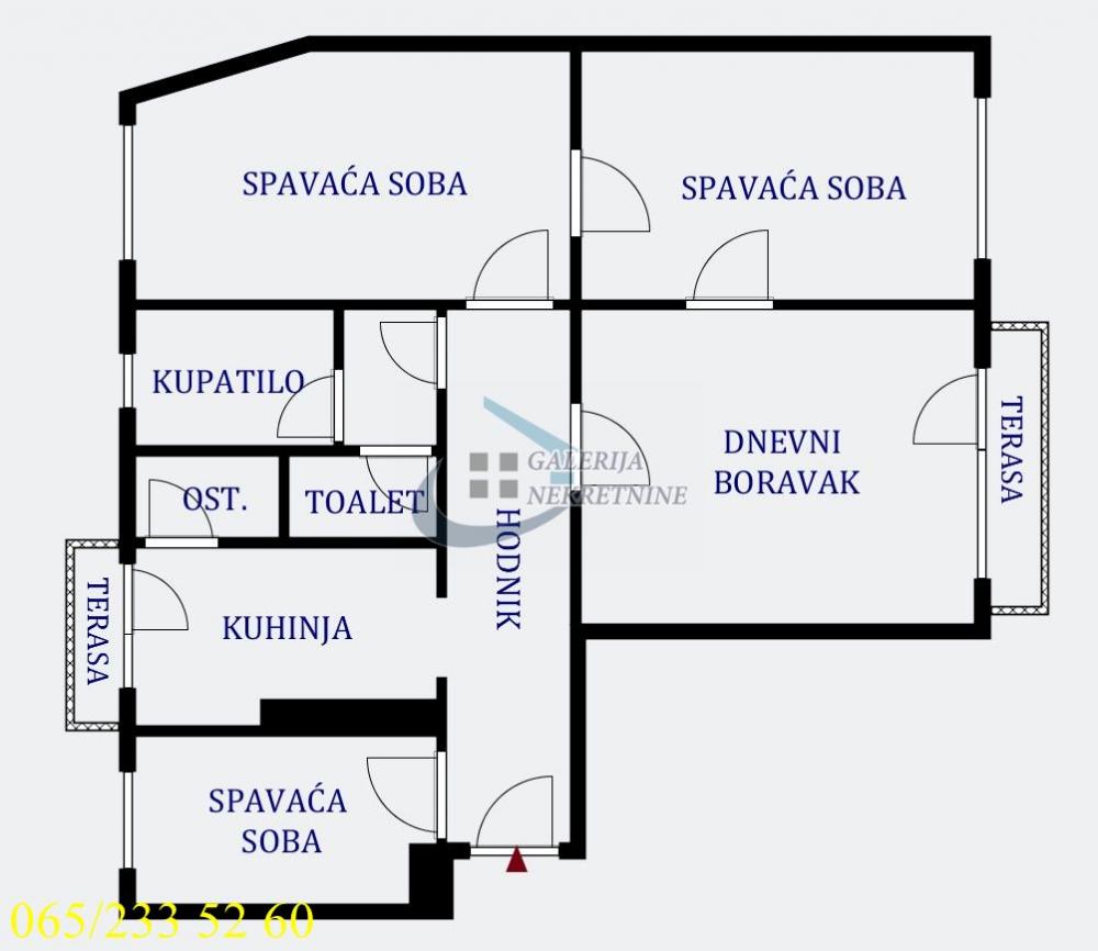 Stan na prodaju u Beogradu, Vračar, troiposoban, 87m2, cena 320000 evra