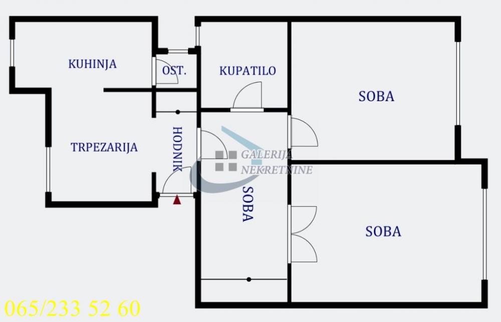 Stan na prodaju u Beogradu, Savski venac, trosoban, 72m2, cena 225000 evra