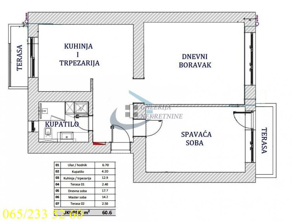 Stan na prodaju u Beogradu, Vračar (Hram), dvosoban, 61m2, cena 279000 evra