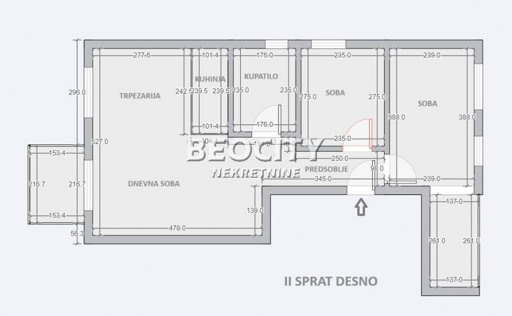 Stan na prodaju u Beogradu, Bele Vode, dvosoban, 55m2, cena 117260 evra