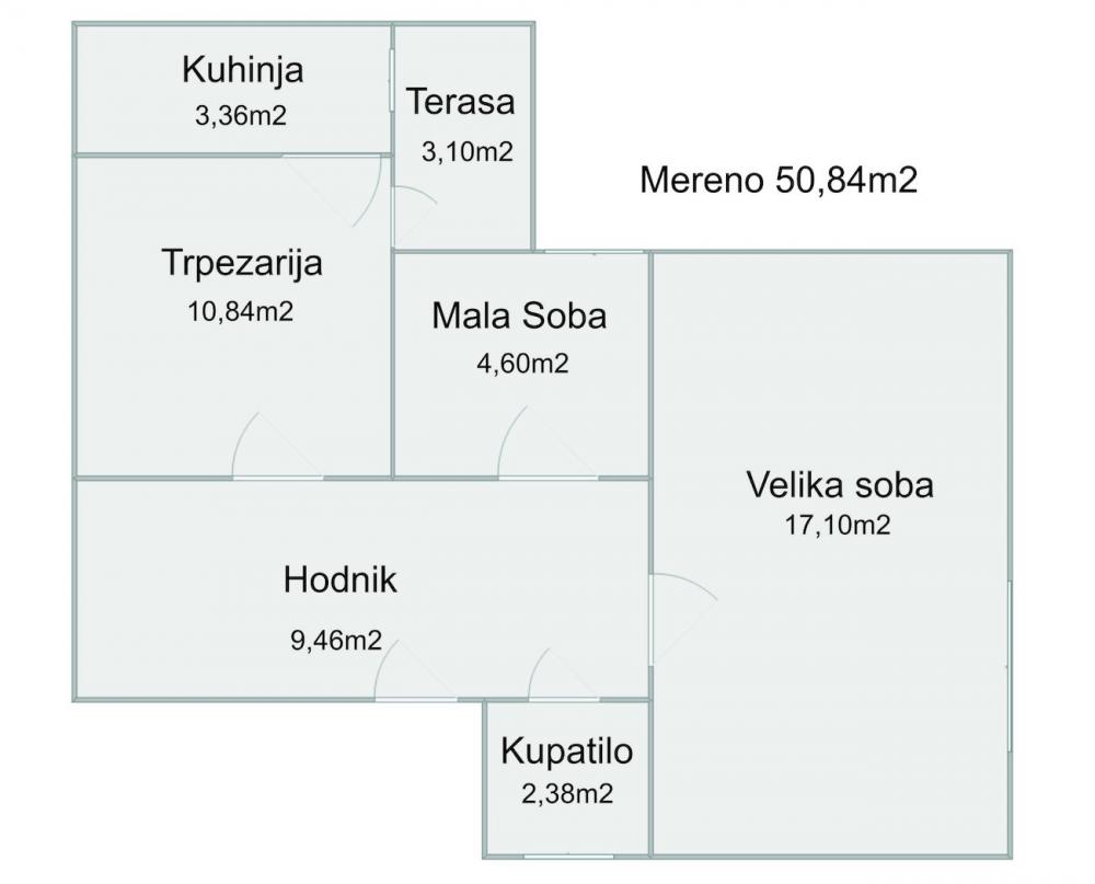 Stan na prodaju u Beogradu, Slavija, dvosoban, 48m2, cena 205000 evra