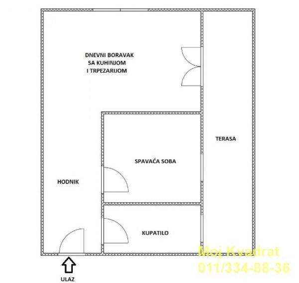 Stan na prodaju u Beogradu, Veliki Mokri Lug, jednoiposoban, 36m2, cena 68500 evra