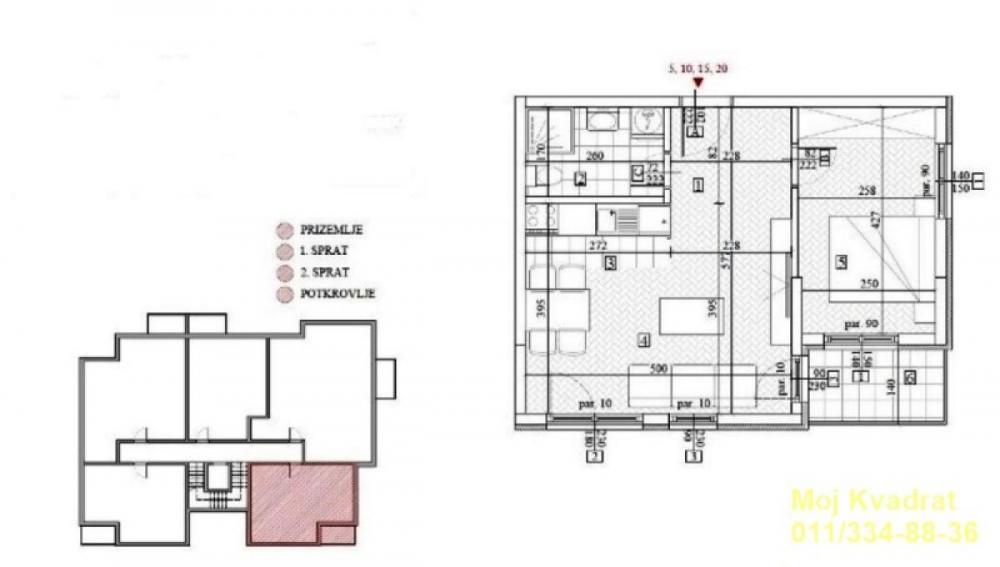 Stan na prodaju u Beogradu, Cvetanova ćuprija, dvosoban, 63m2, cena 113400 evra