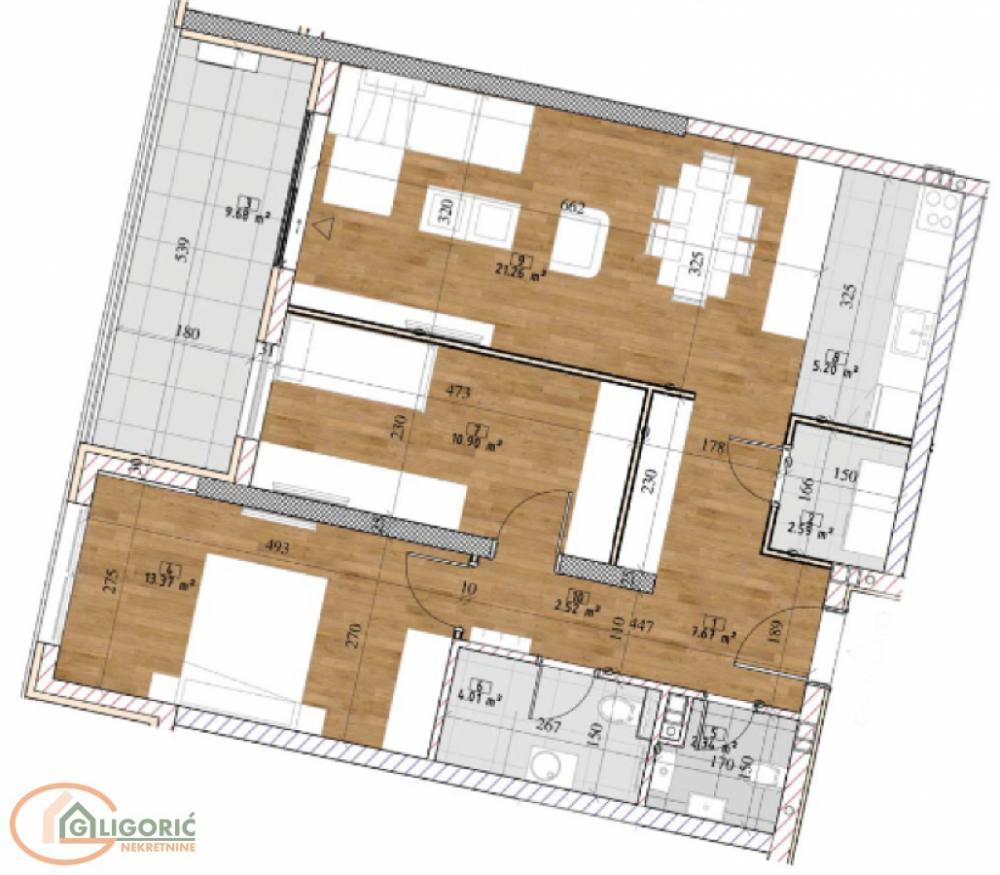 Stan na prodaju u Beogradu, Tošin bunar, trosoban, 77m2, cena 252247 evra