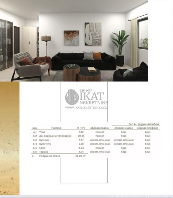 Stan na prodaju u Beogradu, Zvezdara, jednoiposoban, 47m2, cena 140640 evra