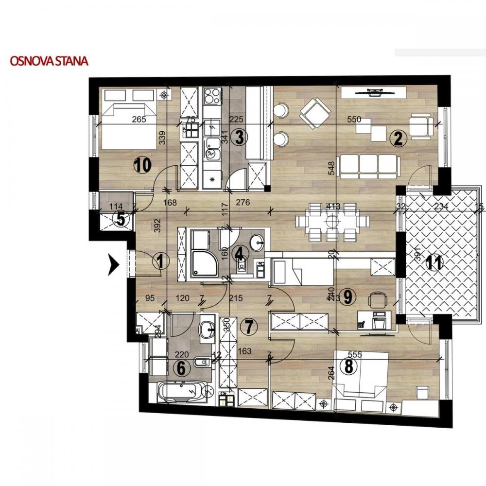 Stan na prodaju u Beogradu, Vukov spomenik, 106m2, cena 400680 evra