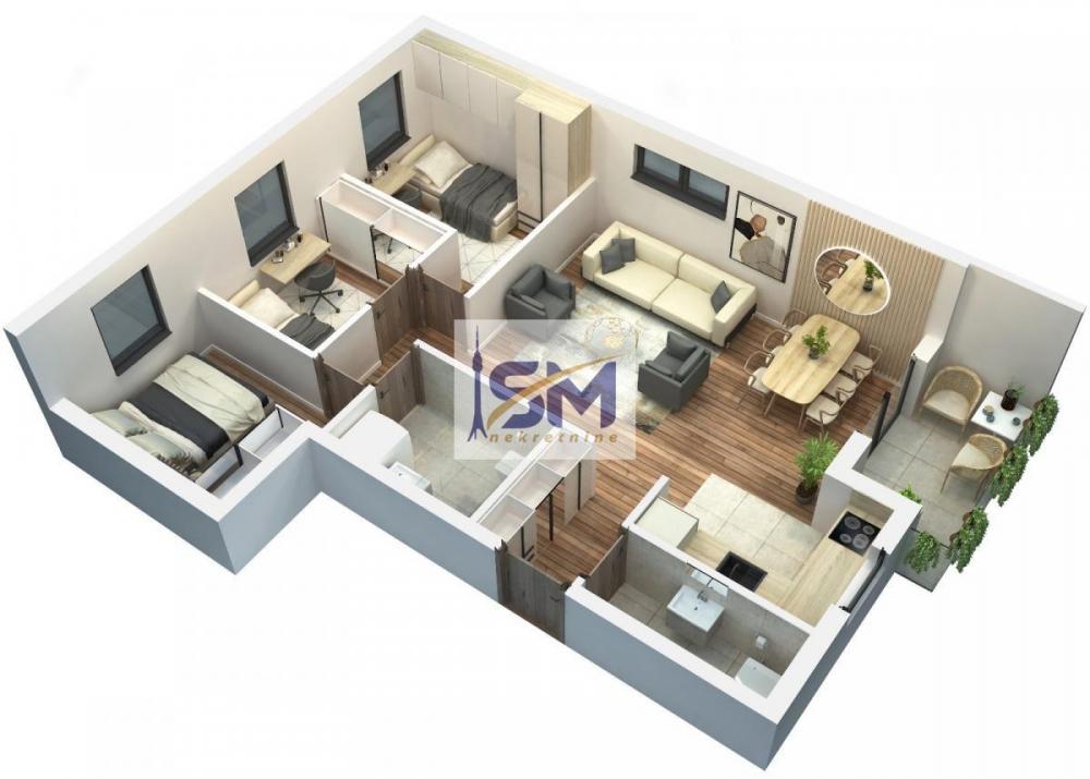 Stan na prodaju u Beogradu, Borča, trosoban, 62m2, cena 123620 evra