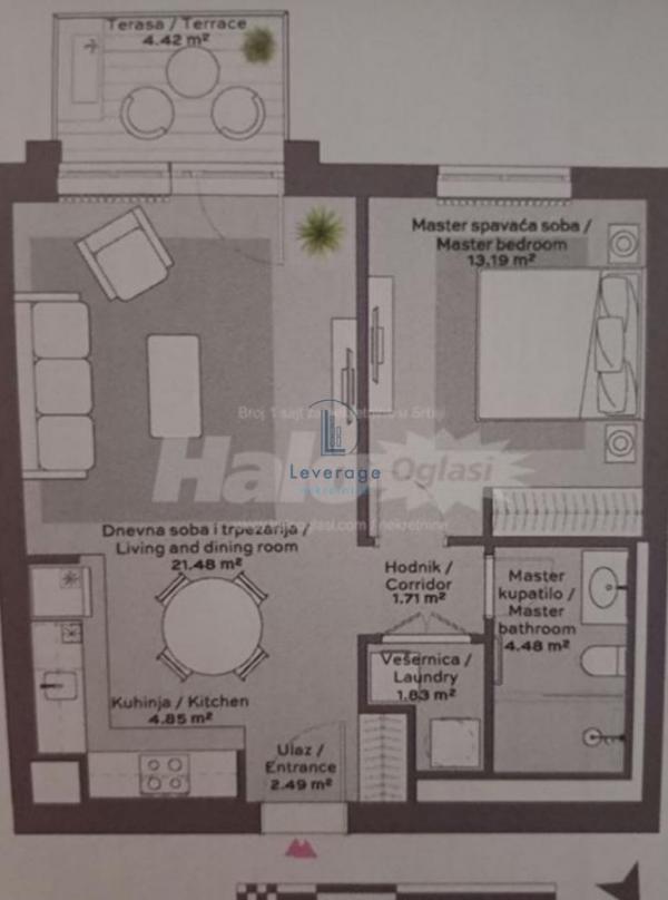 Stan na prodaju u Beogradu, Beograd na vodi, dvosoban, 54m2, cena 275400 evra