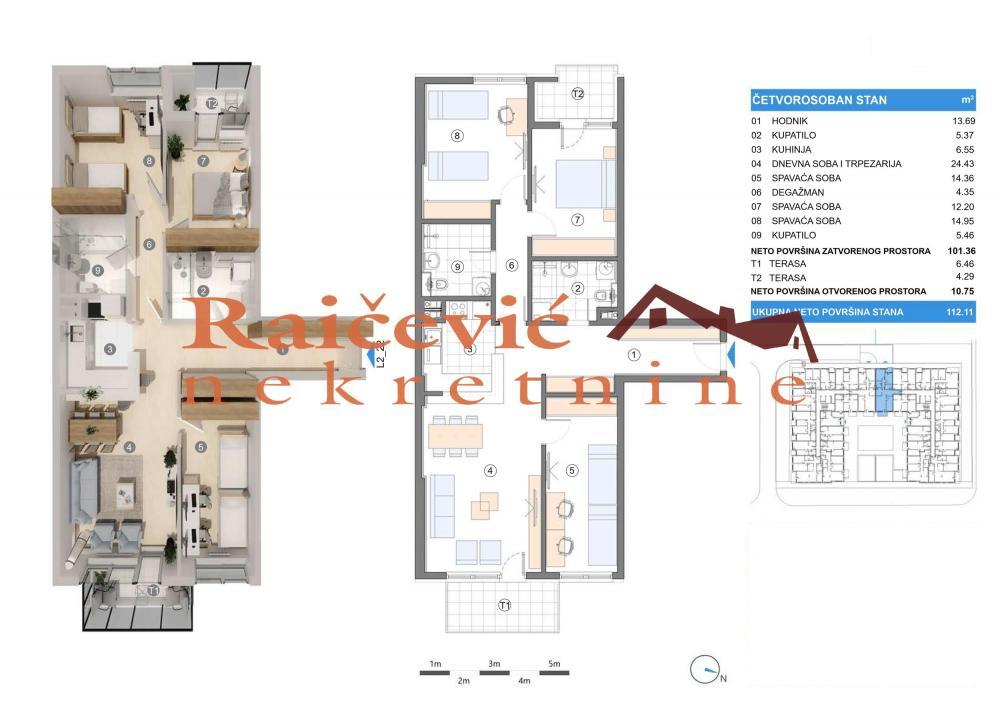 Stan na prodaju u Beogradu, Gornji grad, cetvorosoban, 112m2, cena 285600 evra