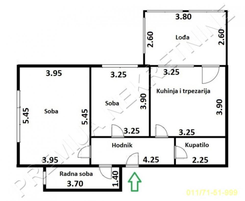Stan na prodaju u Beogradu, Karaburma, dvoiposoban, 71m2, cena 159000 evra