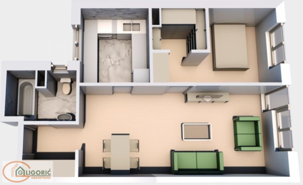 Stan na prodaju u Beogradu, Cvetkova pijaca, dvosoban, 52m2, cena 172000 evra