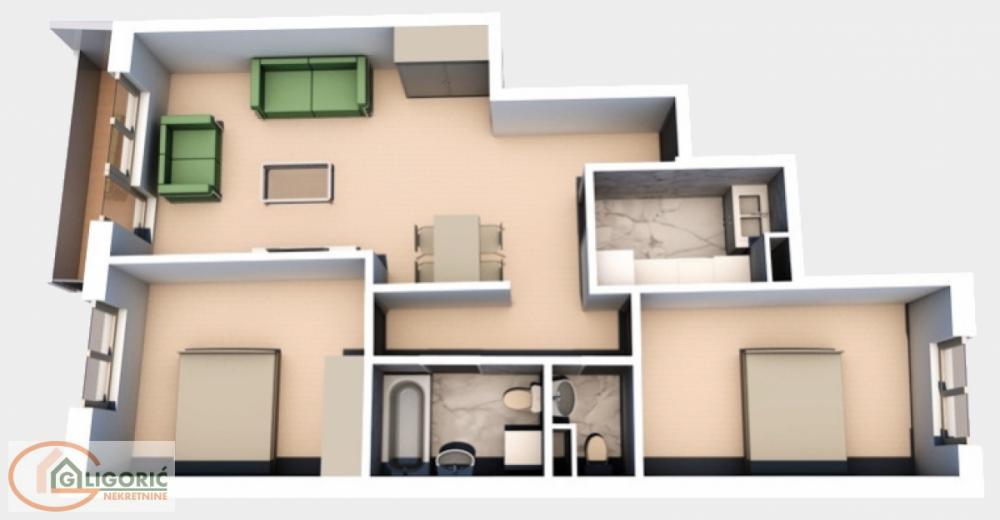 Stan na prodaju u Beogradu, Cvetkova pijaca, trosoban, 69m2, cena 228000 evra