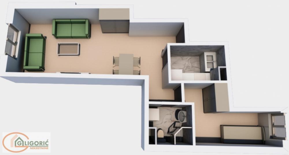 Stan na prodaju u Beogradu, Cvetkova pijaca, jednoiposoban, 41m2, cena 135000 evra