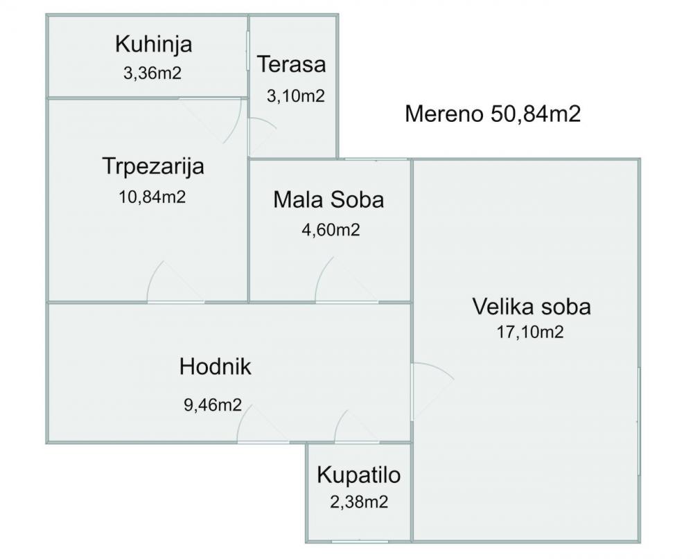 Stan na prodaju u Beogradu, Slavija, dvosoban, 48m2, cena 194000 evra