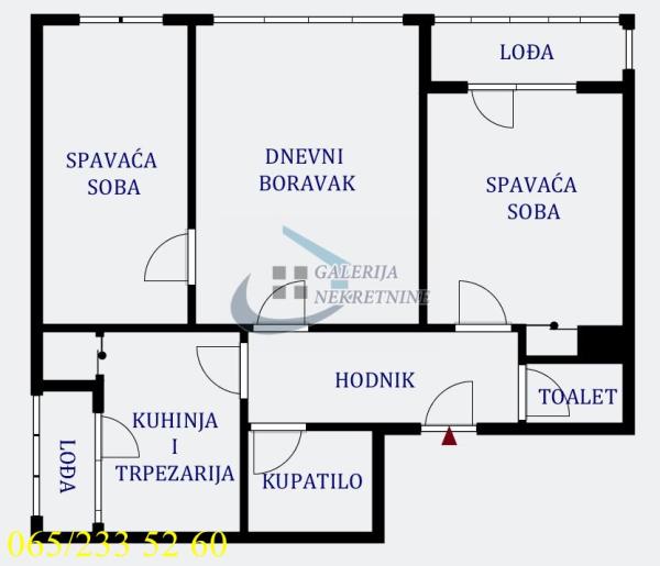 Stan na prodaju u Beogradu, Karaburma, trosoban, 66m2, cena 165000 evra
