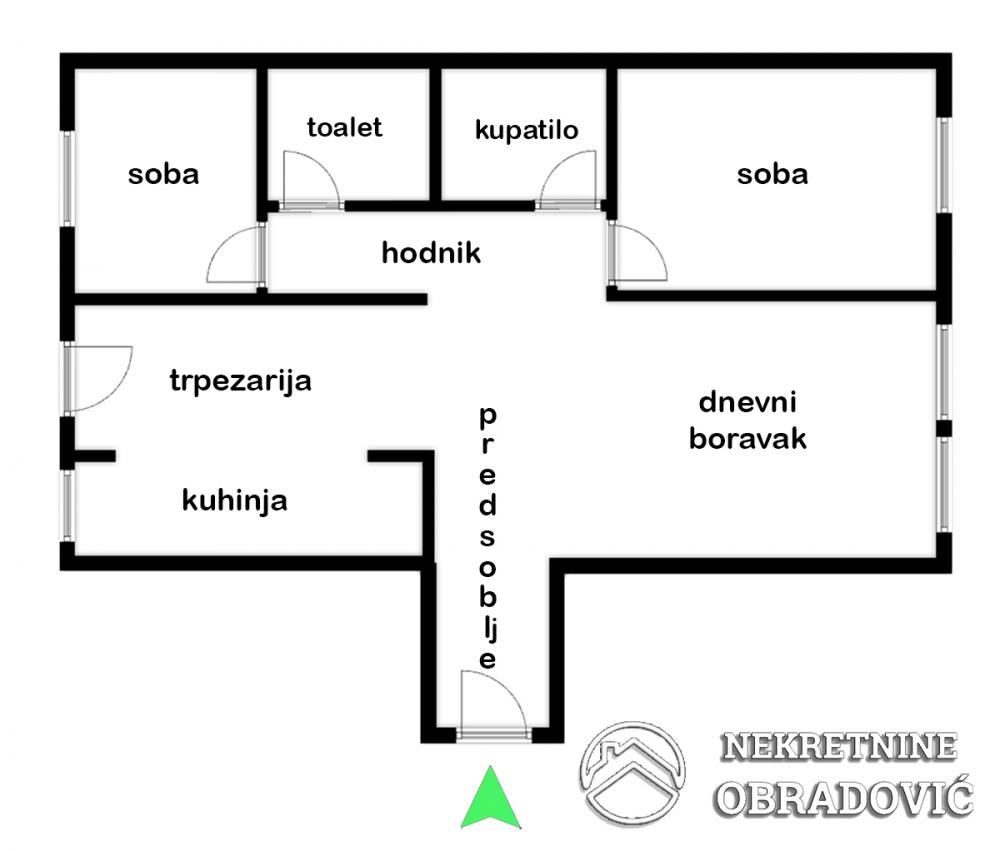 Stan na prodaju u Beogradu, Dorćol, trosoban, 74m2, cena 345000 evra