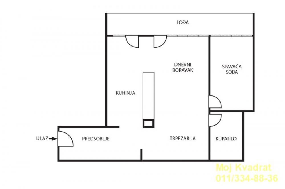 Stan na prodaju u Beogradu, Novi Beograd blok 32 (Crkva Sv. Dimitrija), dvosoban, 68m2, cena 200000 evra