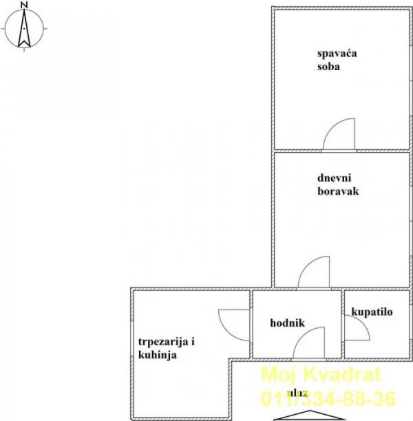 Stan na prodaju u Beogradu, Vukov spomenik, dvosoban, 46m2, cena 149000 evra