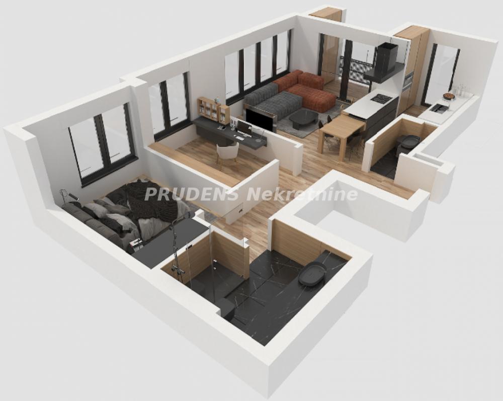 Stan na prodaju u Beogradu, Banovo brdo, dvosoban, 47m2, cena 165165 evra