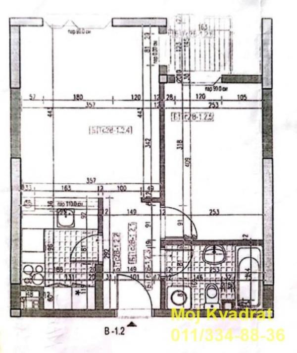 Stan na prodaju u Beogradu, Novi Beograd blok 72, dvosoban, 41m2, cena 145000 evra