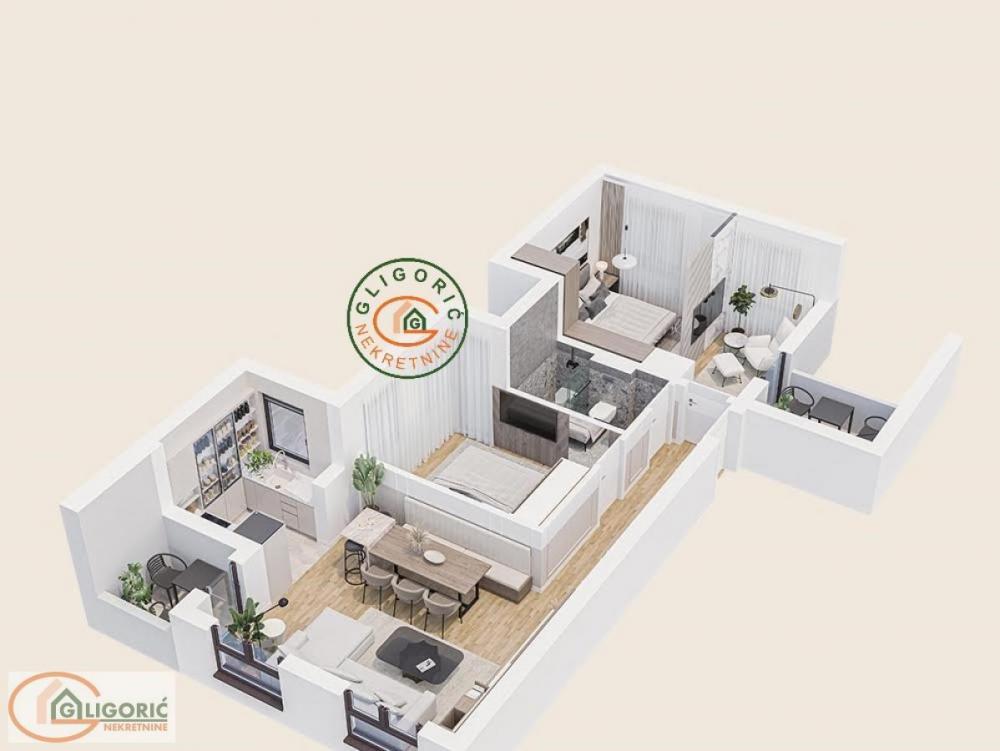 Stan na prodaju u Beogradu, Ledine, trosoban, 65m2, cena 117900 evra